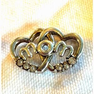 "Mom" Diamond Pendant – 925 Sterling Silver – With Chain (Broken) 💎💔
